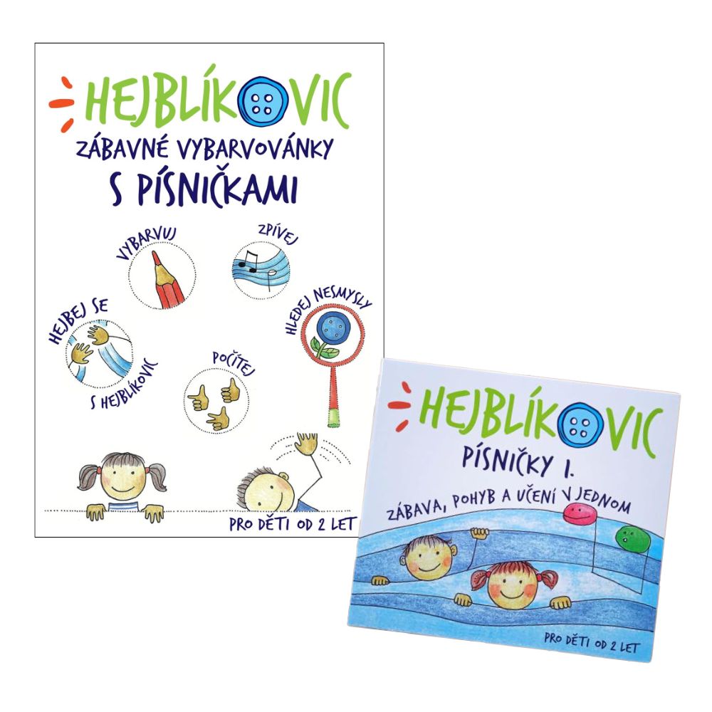 Výhodný set CD Hejblíkovic písničky a Zábavné vybarvovánky